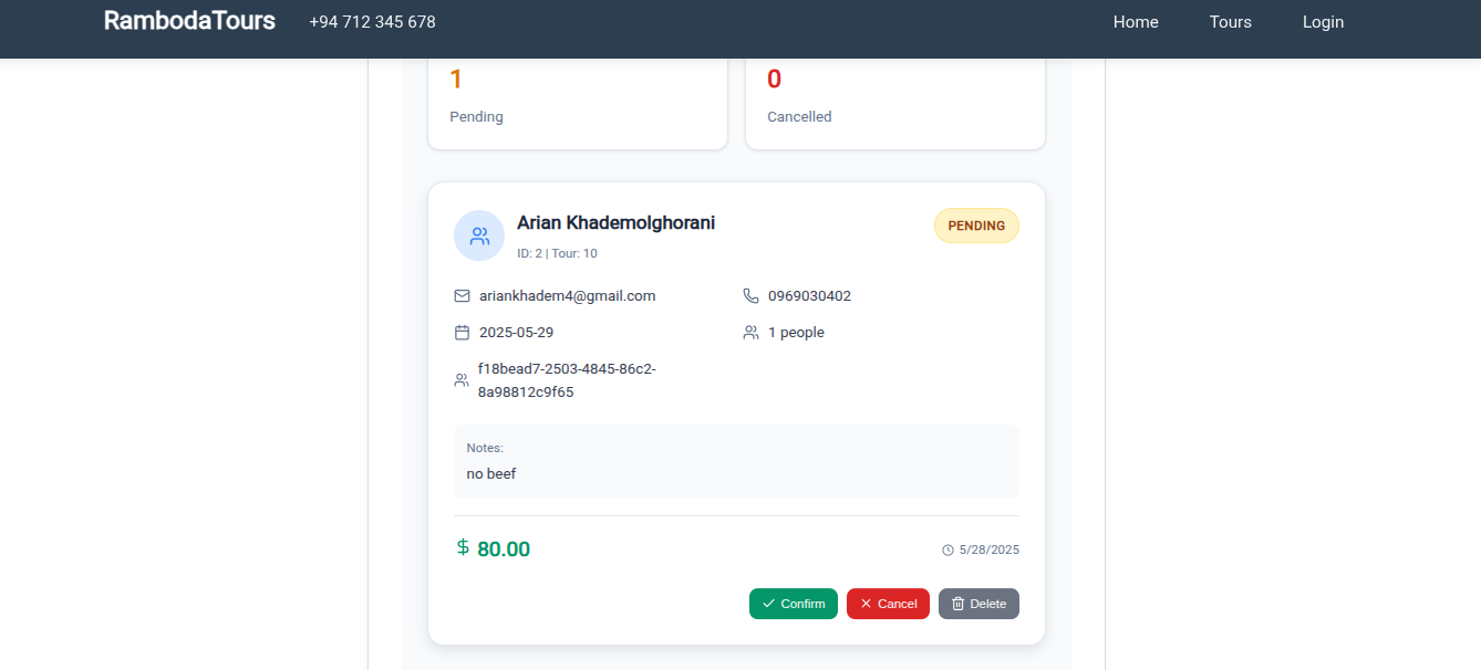 Booking Management System